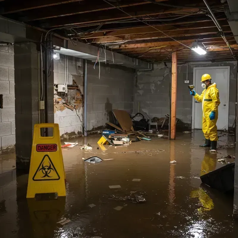 Flooded Basement Electrical Hazard in Scott County, IN Property